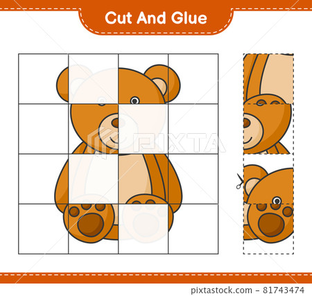 Cut and glue, cut parts of Teddy Bear and glue... - Stock Illustration ...