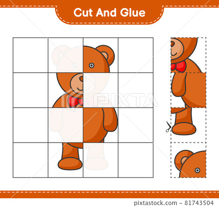 Cut and glue, cut parts of Teddy Bear and glue... - Stock Illustration ...