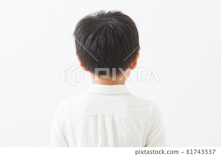 Back view of child white background 81743537