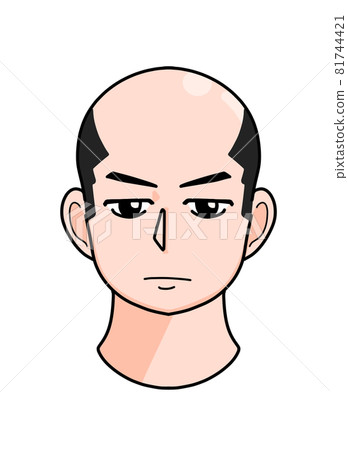 Bald man, front view, illustration 81744421
