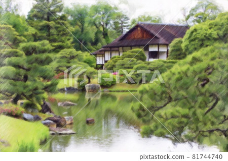 Katsura Imperial Villa: Shoin (Japanese study) as seen from the garden Katsura Imperial Villa: Shoin (Japanese study) as seen from the garden 81744740