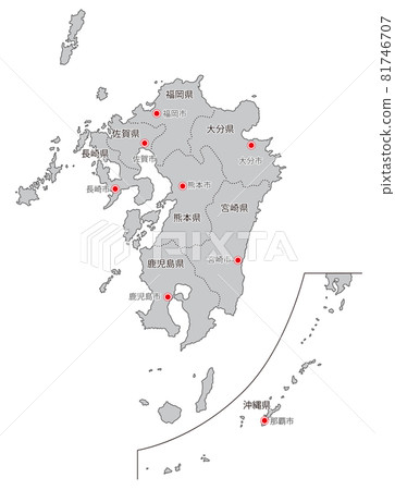 日本地區劃分_九州·沖繩_都道府縣名/都道府縣所在地_gry 81746707