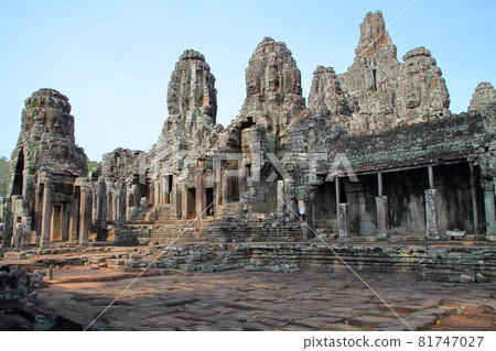 Cambodia Siem Reap World Heritage Site Angkor Thom's central ruins Bayon Central Temple and Corridor Tower 81747027
