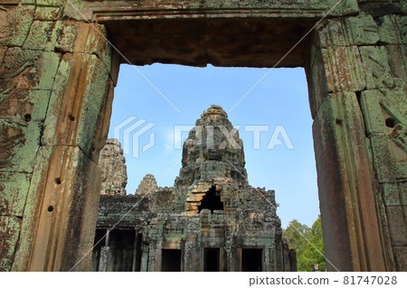 Cambodia Siem Reap World Heritage Site Angkor Thom Central Ruin Bayon Corridor Tower 81747028