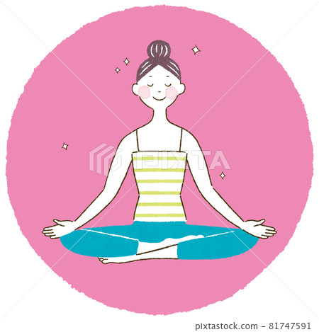 做瑜伽冥想姿勢的女性 81747591