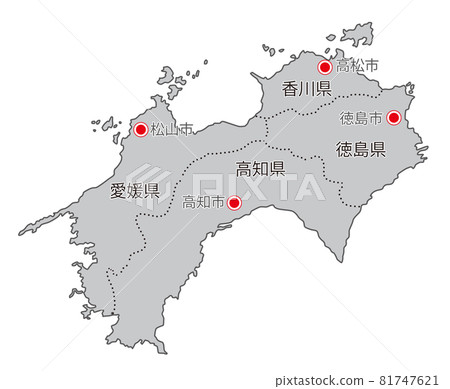 日本地區分類_四國_都道府縣名稱/都道府縣所在地_gry 81747621