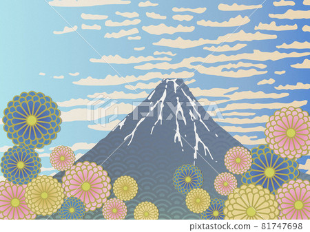 Mt. Fuji and chrysanthemum 81747698