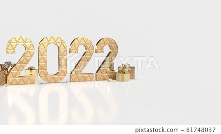 The gold number 2022 and gift box on white background for new year or business concept 3d rendering The gold number 2022 and gift box on white background for new year or business concept 3d rendering 81748037