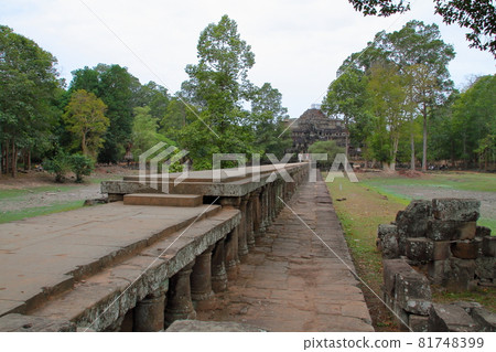Cambodia, Siem Reap, World Heritage Site, Angkor Thom ruins, Baphuon temple and skywalk under restoration 81748399