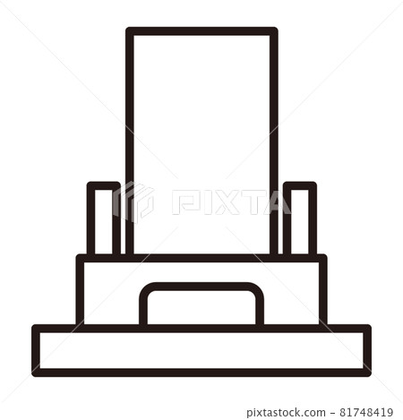 簡單的墳墓圖示/線條圖 81748419