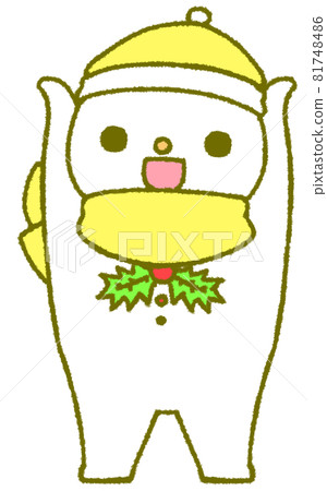 微笑舉起雙臂的雪人(黃色) 微笑舉起雙臂的雪人(黃色) 81748486