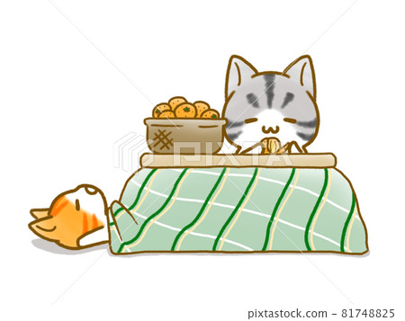 Kotatsu, tangerines and cat Kotatsu, tangerines and cat 81748825
