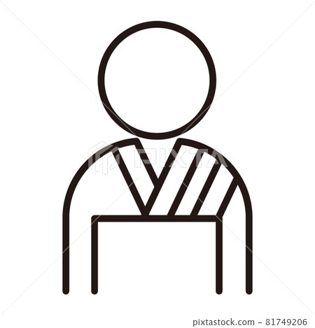 和尚的簡單圖標/線條畫 81749206