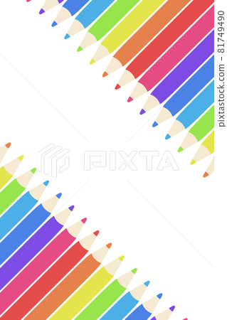 Colored pencil frame, rectangular, vertical, diagonal Colored pencil frame, rectangular, vertical, diagonal 81749490