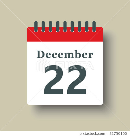 Icon day date 22 Decermber, template calendar page Icon day date 22 Decermber, template calendar page 81750100