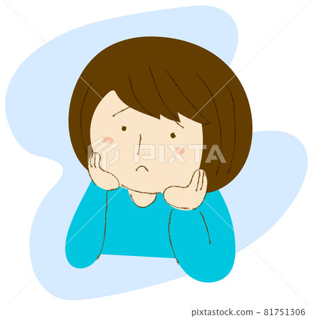 Vector illustration of a person resting his chin on his elbows Vector illustration of a person resting his chin on his elbows 81751306