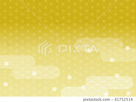 Golden Japanese pattern floral pattern 81752514