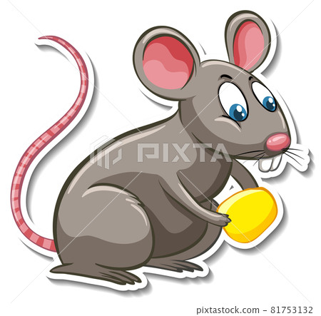 A sticker template of rat cartoon character A sticker template of rat cartoon character 81753132