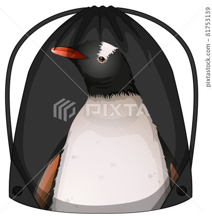 Drawstring backpack with penguin pattern Drawstring backpack with penguin pattern 81753139