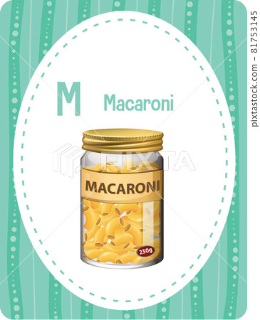 Alphabet flashcard with letter M for Macaroni 81753145