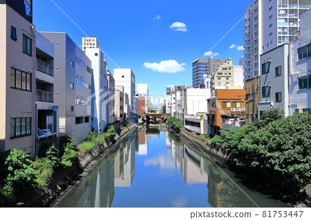 View of Horikawa River from Nishiki Bridge in Nakamura Ward, Naka Ward, Nagoya City 81753447
