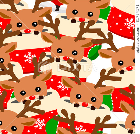 Christmas themed reindeer seamless pattern background, vector Christmas themed reindeer seamless pattern background, vector 81754171