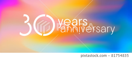 30 years anniversary vector icon, logo. Graphic design element with neon colors 30 years anniversary vector icon, logo. Graphic design element with neon colors 81754835
