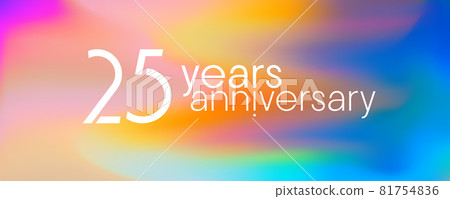 25 years anniversary vector icon, logo. Graphic design element with neon colors 81754836