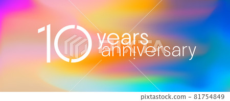 10 years anniversary vector icon, logo. Graphic design element with neon colors 81754849