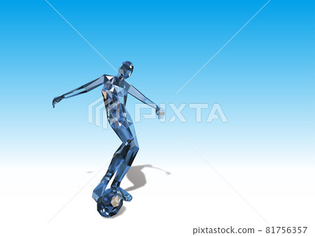 Diamond image Person B kicking a soccer ball Vector horizontal 81756357