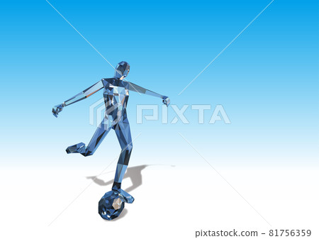 Diamond image Person A kicking a soccer ball Vector horizontal Diamond image Person A kicking a soccer ball Vector horizontal 81756359