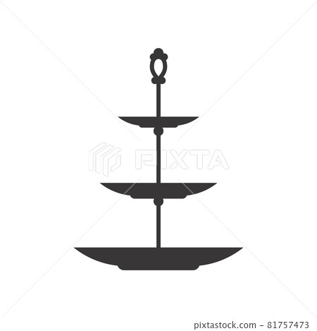Stand cake in flat icon style. Empty tray for fruit and desserts. Vector illustration. Stand cake in flat icon style. Empty tray for fruit and desserts. Vector illustration. 81757473
