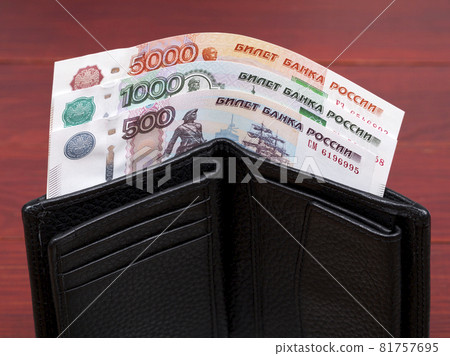 Russian ruble in the black wallet Russian ruble in the black wallet 81757695