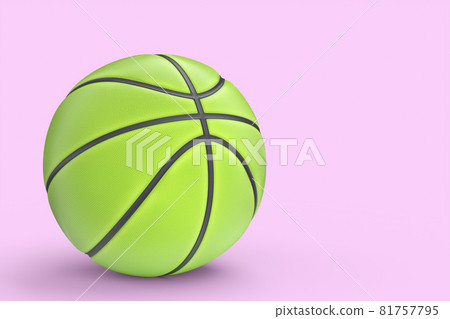 Green basketball ball isolated on pink background 81757795
