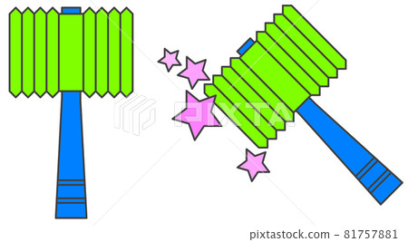 兒童皮克皮克錘玩具插畫 81757881