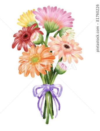 非洲菊花束 插圖素材 圖庫