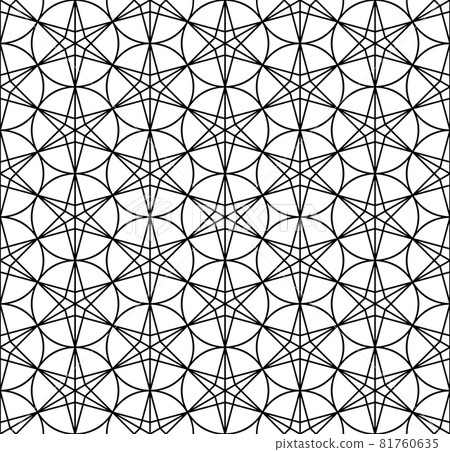 Seamless traditional Japanese ornament Kumiko.Black color lines. 81760635