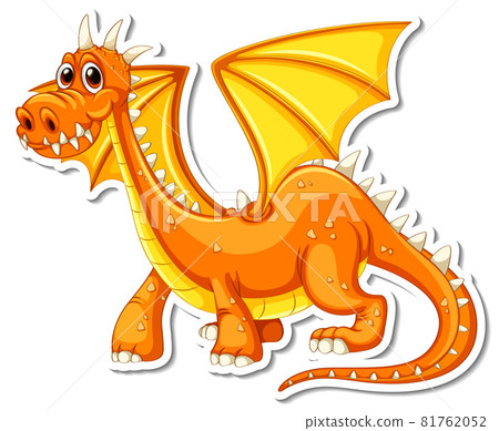 Cute Dragon cartoon character sticker Cute Dragon cartoon character sticker 81762052