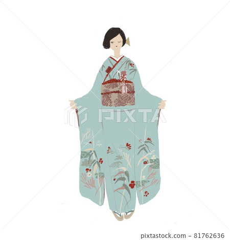 長袖和服(新娘)的女人,成年儀式,和服,日式服裝,結婚,婚禮,西式頭髮,白色背景 長袖和服(新娘)的女人,成年儀式,和服,日式服裝,結婚,婚禮,西式頭髮,白色背景 81762636