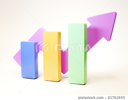 3d growth chart with upward arrow 81762650