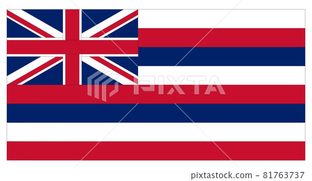Hawaii Flag on white background. Hawaiian Flag sign. Hawaii State flag symbol. flat style.  81763737