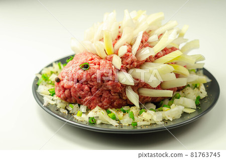 Traditional German dish called Mettigel,.Mett served as a Mett hedgehog Traditional German dish called Mettigel,.Mett served as a Mett hedgehog 81763745