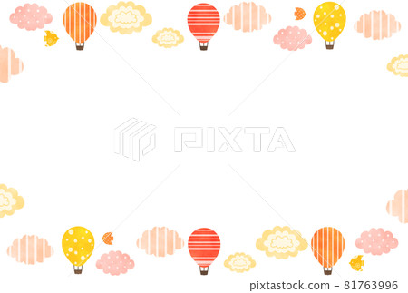 Scandinavian style balloon frame illustration red Scandinavian style balloon frame illustration red 81763996