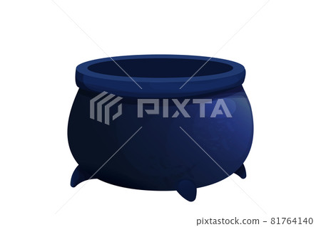 Spooky witch caldron in cartoon style isolated on white background. Ui asset, lab game, witchcraft object. Spooky witch caldron in cartoon style isolated on white background. Ui asset, lab game, witchcraft object. 81764140