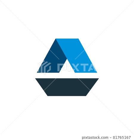 Blue A Letter Logo Template Illustration... - Stock Illustration ...