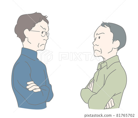 [無背景效果] 男人互相盯著 - 打鬥、衝突、不和 81765702