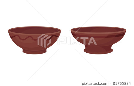 Clay Kitchenware and Ceramic Vessel with Deep Bowl Vector Set Clay Kitchenware and Ceramic Vessel with Deep Bowl Vector Set 81765884