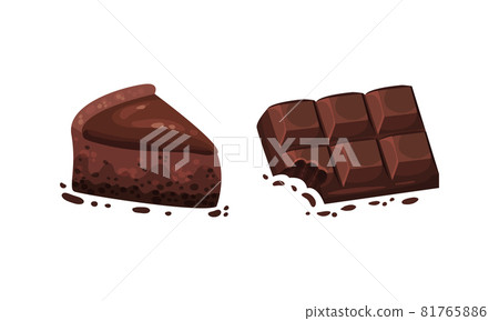 Chocolate Dessert as Sweet Afters and Yummy Treat Vector Set 81765886