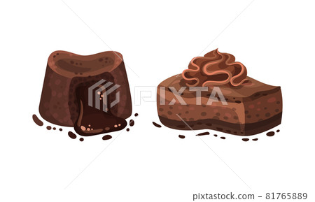 Chocolate Dessert as Sweet Afters and Yummy Treat Vector Set Chocolate Dessert as Sweet Afters and Yummy Treat Vector Set 81765889