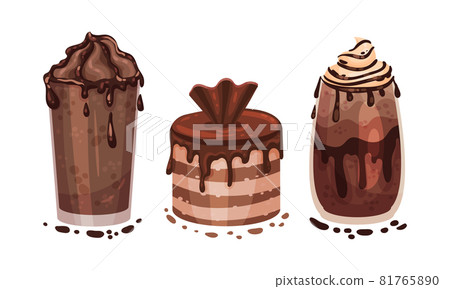 Chocolate Dessert as Sweet Afters and Yummy Treat Vector Set Chocolate Dessert as Sweet Afters and Yummy Treat Vector Set 81765890
